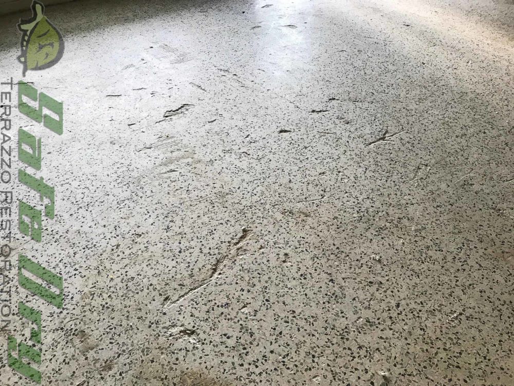 Terrazzo flooring damage