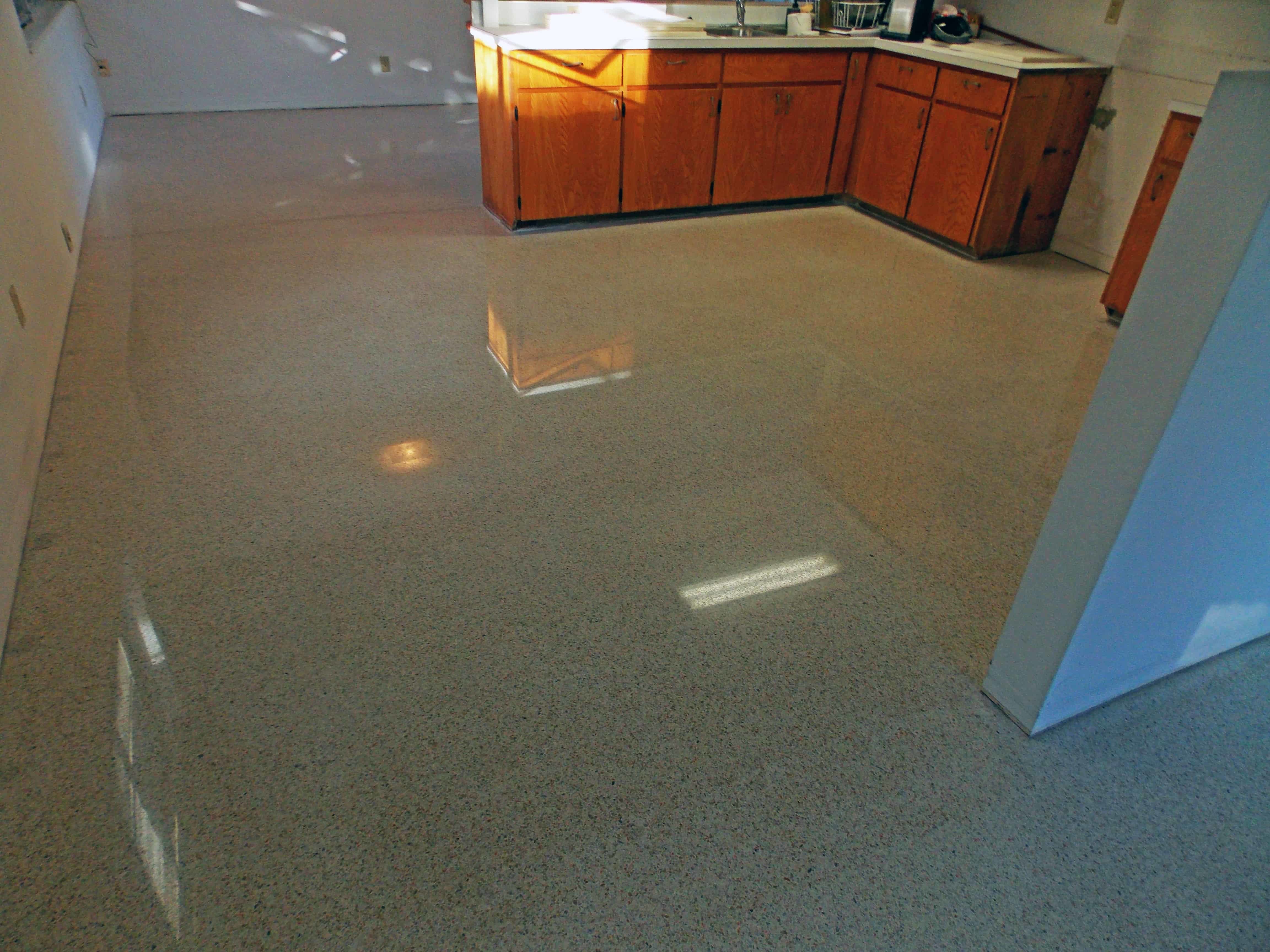 Diamond Polished Terrazzo Floor kitchen dry polished